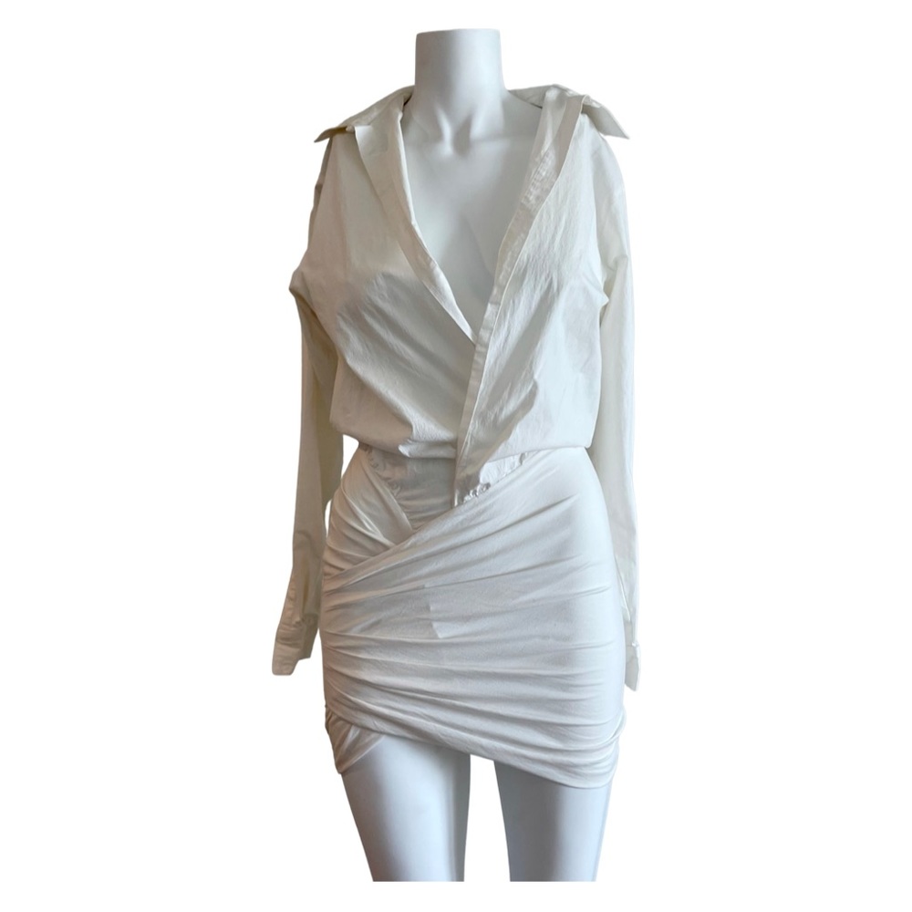House of CB Nicolette white mini shirt dress